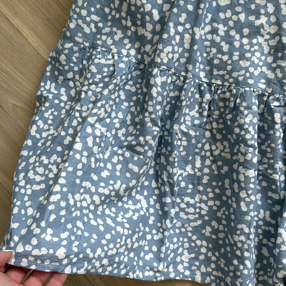 NEW- Matty M V-Neck Linen Tiered Dress in Blue Slate - Picture 2 of 9